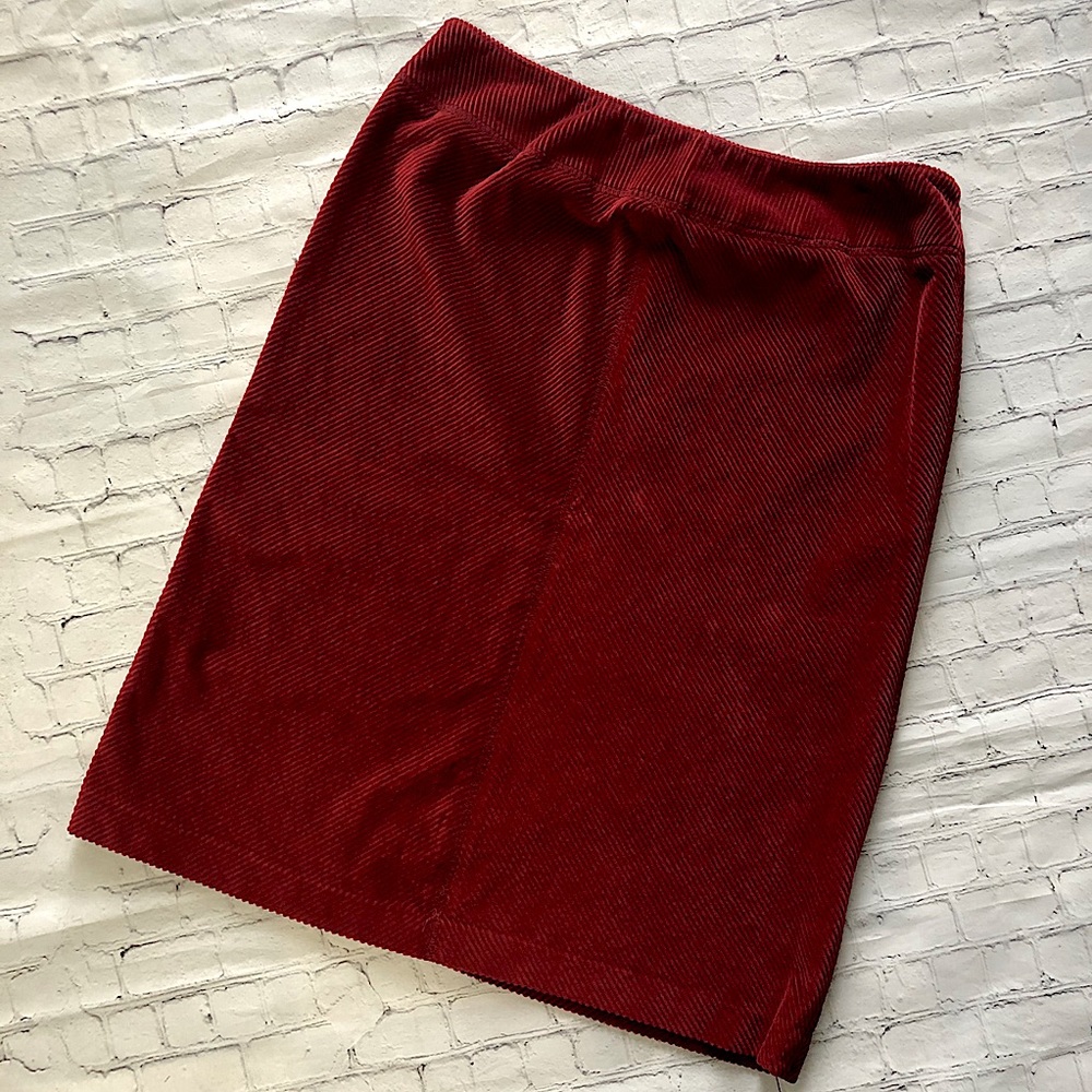 Jones New York Dark Red Corduroy Pencil Skirt 14P